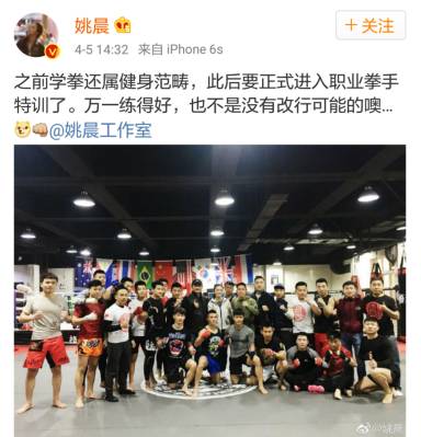姚晨要当职业拳击手 她健身多年孕期也不辍
